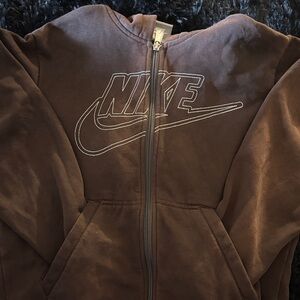 Nike Chocolate Brown Hoodie with Logo